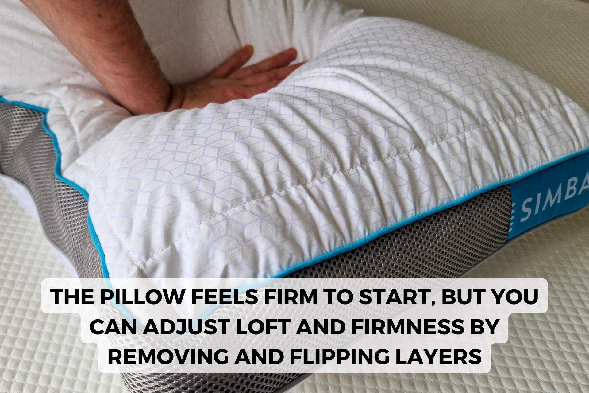 Pressing the Simba Hybrid Firm pillow